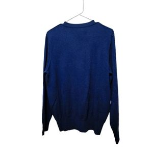 saks fifth avenue Navy Blue men's cashmere sweater Size Large